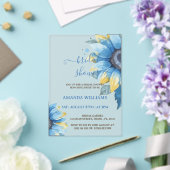 Invitations En Acrylique Fête des mariées Florale Bleue (Insitu (Mariage))