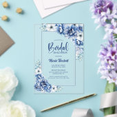 Invitations En Acrylique Fête des mariées Florale Bleue Moderne (Insitu (Mariage))