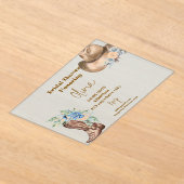 INVITATIONS EN ACRYLIQUE FÊTE DES MARIÉES FLORALE DE COWBOY (Poser)