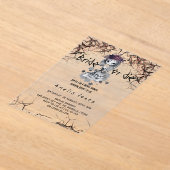 Invitations En Acrylique Fête des mariées florale gothique (Poser)