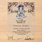 Invitations En Acrylique Fête des mariées florale gothique (Recto)