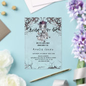 Invitations En Acrylique Fête des mariées florale gothique (Insitu (Mariage))