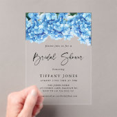 Invitations En Acrylique Fête des mariées florale moderne Blue Hydrangea (In situ (ordinateur de poche))