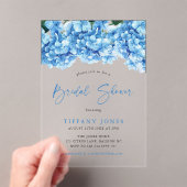 Invitations En Acrylique Fête des mariées florale moderne Blue Hydrangea (In situ (ordinateur de poche))