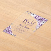 Invitations En Acrylique Fête des mariées florale rose (Poser)