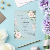 Invitations En Acrylique Fête des mariées florale rose et eucalyptus (Insitu (Mariage))