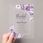 Invitations En Acrylique Fête des mariées florale rose moderne (In situ (ordinateur de poche))
