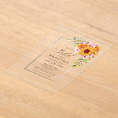 Invitations En Acrylique Fête des mariées florale rose tournesol (Poser)