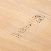 Invitations En Acrylique Fête des mariées indienne des éléphants ornés (Poser)