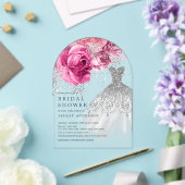 Invitations En Acrylique Fête des mariées Mariage rose et argent (Insitu (Mariage))