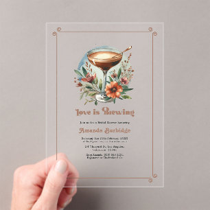 Invitations En Acrylique Fête des mariées Mocha Mousse "L'amour est en trai