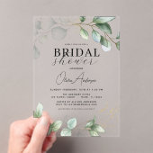 Invitations En Acrylique Fête des mariées moderne Botanique Eucalyptus Rust (In situ (ordinateur de poche))