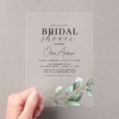 Invitations En Acrylique Fête des mariées moderne Botanique Eucalyptus Rust (In situ (ordinateur de poche))