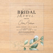 Invitations En Acrylique Fête des mariées moderne Botanique Eucalyptus Rust (Recto)