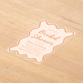 Invitations En Acrylique Fête des mariées moderne ondulée audacieuse Peach  (Poser)