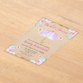 Invitations En Acrylique Fête des mariées parapluie de printemps pourpre d' (Poser)