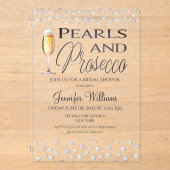 Invitations En Acrylique Fête des mariées Perles et poursuites (Recto)