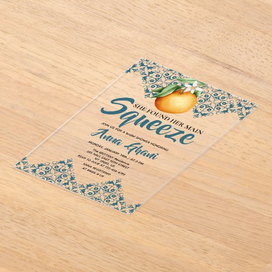 Invitations En Acrylique Fête des mariées principale Squeeze Méditerranée B (Poser)