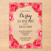 Invitations En Acrylique Fête des mariées Red Roses Derby (Recto)