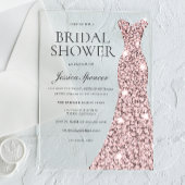 Invitations En Acrylique Fête des mariées rose Gold Sparkle