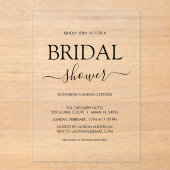 Invitations En Acrylique Fête des mariées simple (Recto)