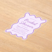 Invitations En Acrylique Fête des mariées violette clair moderne ondulée br (Poser)