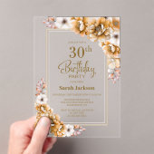 Invitations En Acrylique Fête du 30e anniversaire d'Orange moderne (In situ (ordinateur de poche))