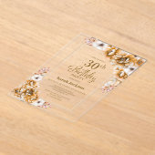 Invitations En Acrylique Fête du 30e anniversaire d'Orange moderne (Poser)