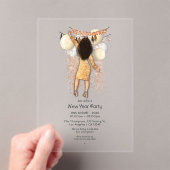 Invitations En Acrylique Fête du Nouvel An Glamour Transparent (In situ (ordinateur de poche))