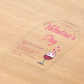 Invitations En Acrylique Fête du vin de la Saint-Valentin (Poser)