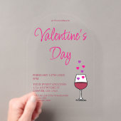 Invitations En Acrylique Fête du vin de la Saint-Valentin (In situ (ordinateur de poche))
