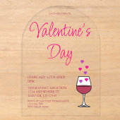 Invitations En Acrylique Fête du vin de la Saint-Valentin (Recto)