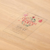 Invitations En Acrylique Fête élégante de Noël et des Fêtes (Poser)