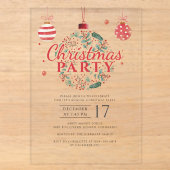 Invitations En Acrylique Fête élégante de Noël et des Fêtes (Recto)