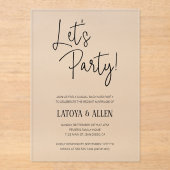 Invitations En Acrylique Fête Elopement Réception de mariage Décontractée (Recto)