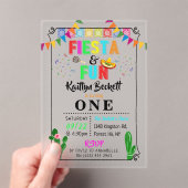Invitations En Acrylique Fête mexicaine et 1er anniversaire (In situ (ordinateur de poche))