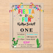 Invitations En Acrylique Fête mexicaine et 1er anniversaire (Recto)