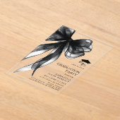 Invitations En Acrylique Fête moderne tendance Black Bow Graduation Party (Poser)