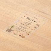 Invitations En Acrylique Fête Prénatale Aquarelle Animaux de la Forêt Rusti (Poser)