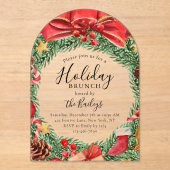 Invitations En Acrylique Fêtes Brunch Chic Floral Noël (Recto)