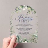 Invitations En Acrylique Fêtes de Noël Floral Rustique d'hiver (In situ (ordinateur de poche))