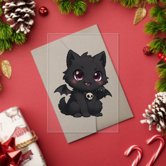 Invitations En Acrylique - "Feu de Chat Chauve-Souris"