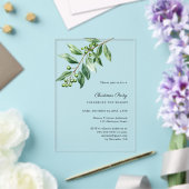 Invitations En Acrylique Feuillage de gui luxe Soirée de Noël (Insitu (Mariage))