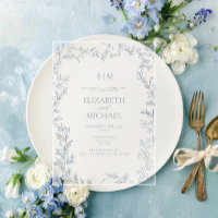 Feuille de Monogramme Bleu Poussiéreux pour Brunch