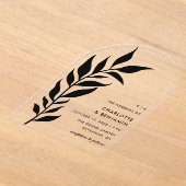 Invitations En Acrylique Feuille noire Arche Moderne Mariage Acrylique (Poser)