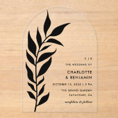Invitations En Acrylique Feuille noire Arche Moderne Mariage Acrylique (Recto)