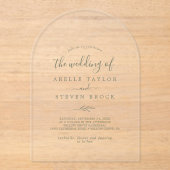 Invitations En Acrylique Feuille verte minimale Mariage botanique simple mo (Recto)