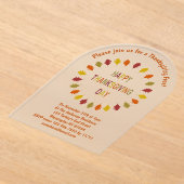 Invitations En Acrylique Feuilles de chêne Thanksgiving Custom (Poser)
