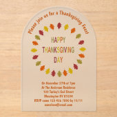 Invitations En Acrylique Feuilles de chêne Thanksgiving Custom (Recto)