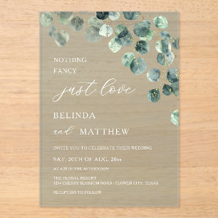 Invitations En Acrylique Feuilles de verdure aquarelle fleurs moderne arche